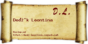Deák Leontina névjegykártya